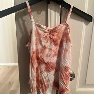 Abercrombie Kids Pink and White Tie Dye Camisole